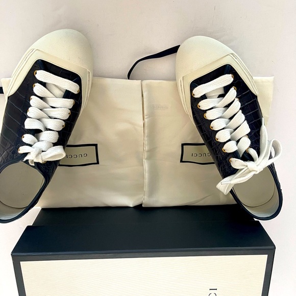 Gucci Men’s crocodile skin leather sneakers Made in Italy - Picture 7 of 10